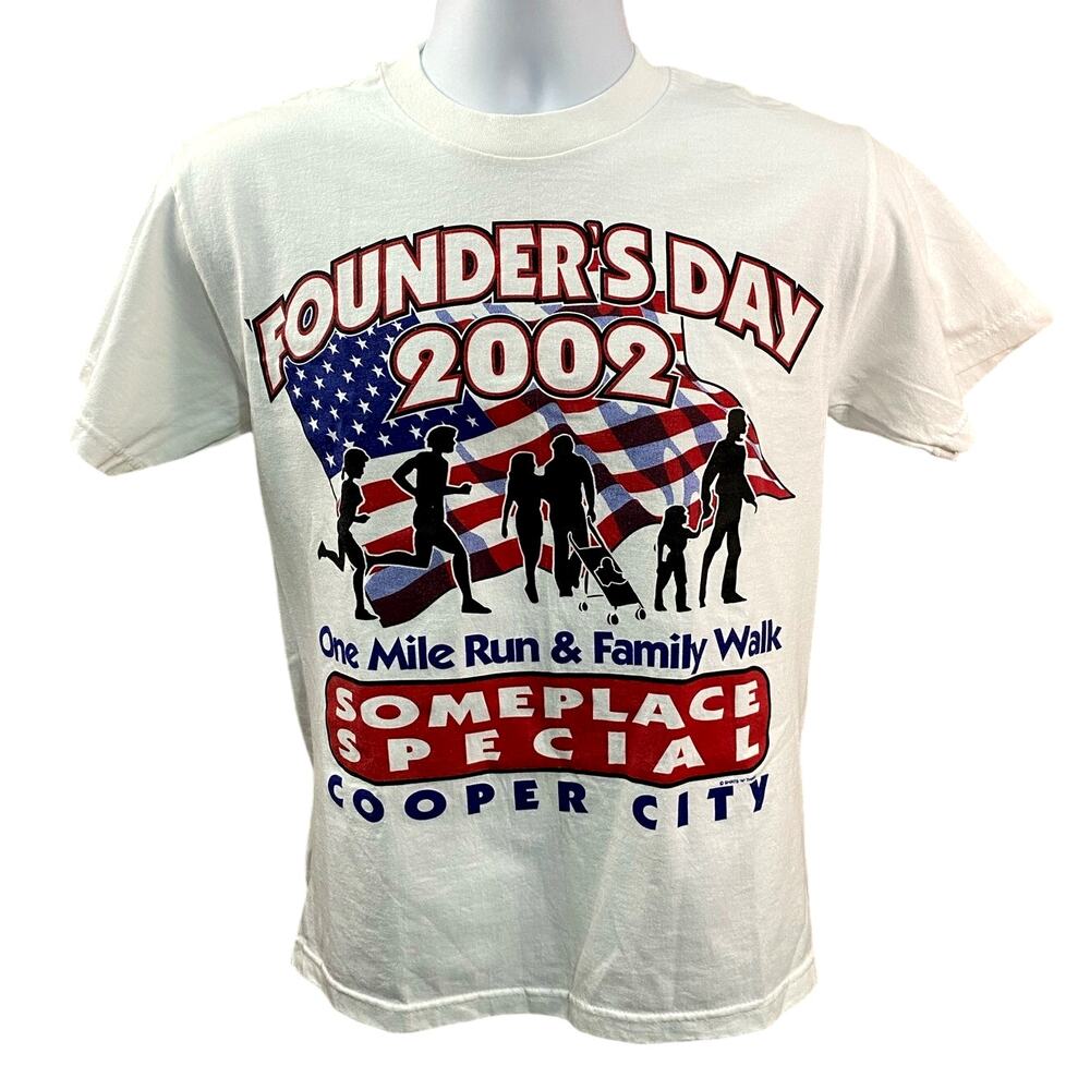 Cooper City Founders Day Marathon 2002 Vintage white t shirt size Small